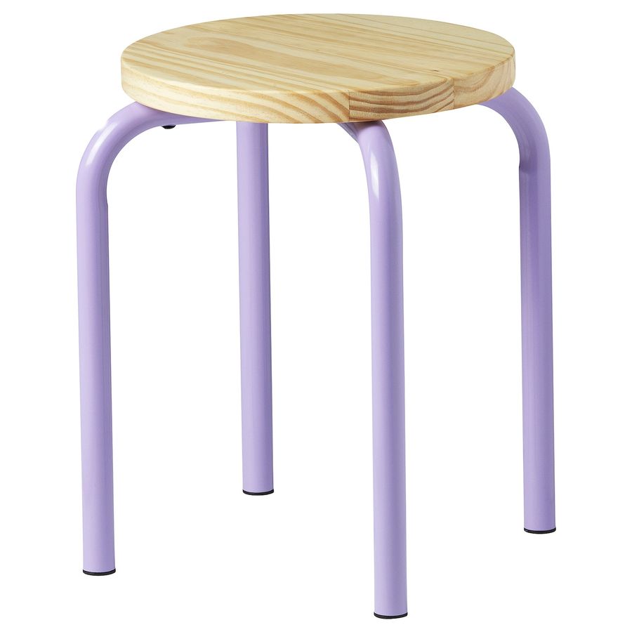 DOMSTEN stool, lilac/pine - IKEA added by Megan Glassman