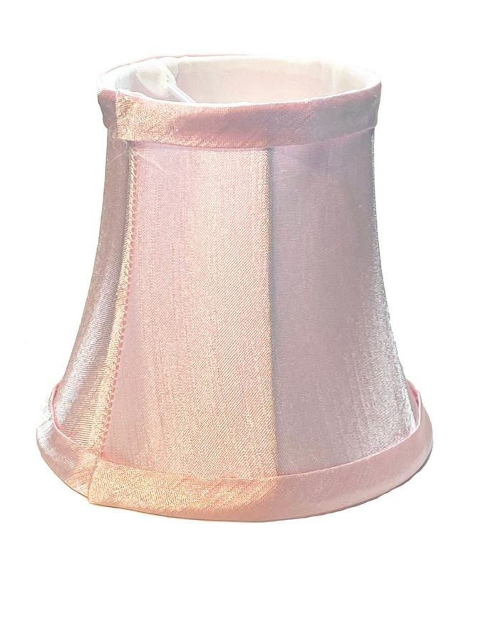 PINK Chandelier Shades Sconce Shade, 3"x 5"x 4.5" Silk Bell Mini Clip on Full Frame lined Shade added by rebecca castro