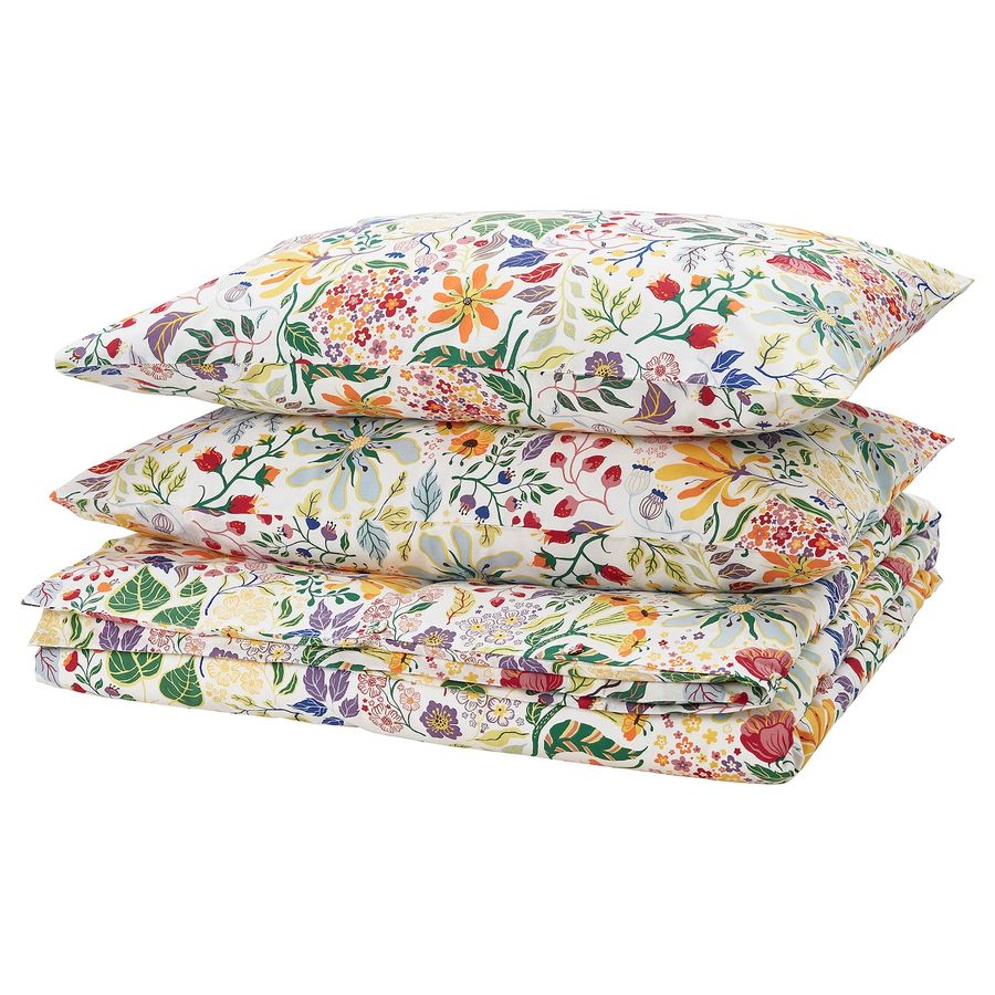 STRANDLUMMER duvet cover and pillowcase(s), multicolor/floral pattern, Full/Queen (Double/Queen) - IKEA added by Stephanie Northrop