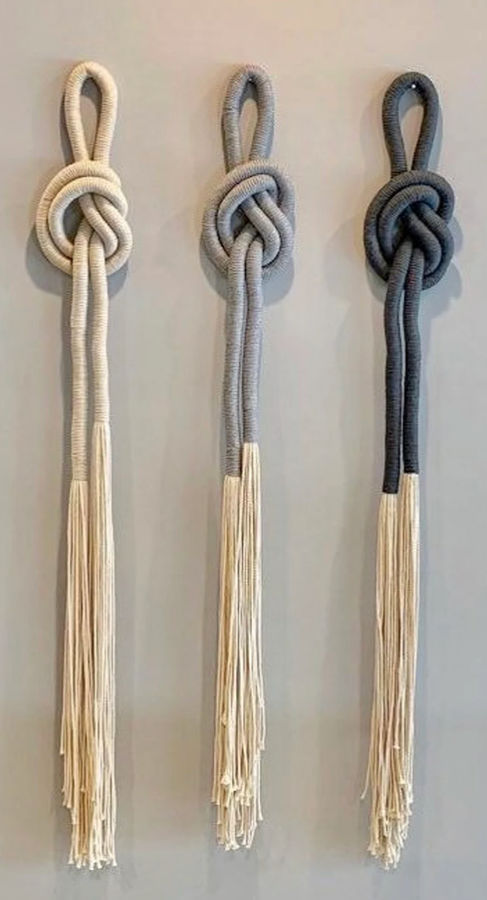 Set 3 Wrapped Wall Hanging// Knott Wall Decor// Modern Yarn// | Etsy added by Chelsea Alysa