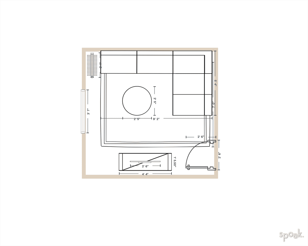 Small TV Room Layout designed by Lili Welch