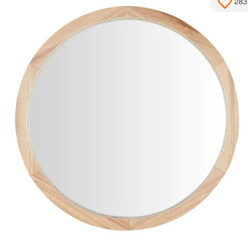 Medium Round Brown Natural Wood Transitional Accent Mirror (24 in. Diameter) added by Kailee Carneau
