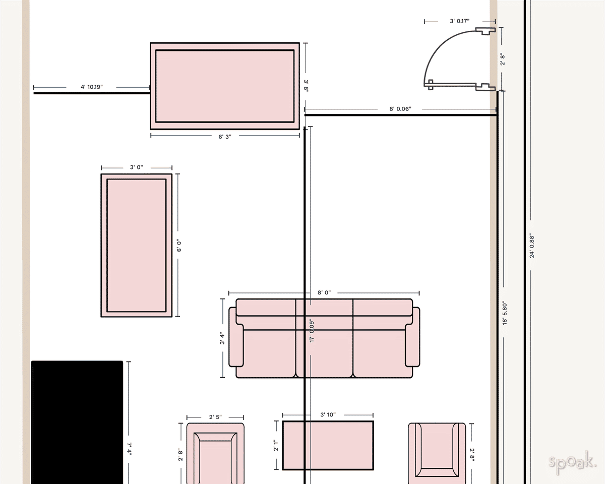 Living Room Layout designed by Moira Dillon