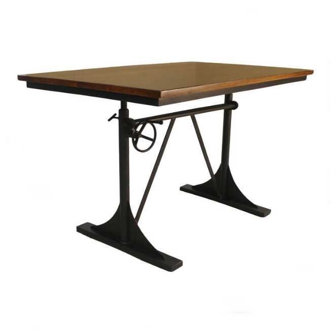 Stellan Wood and Cast Iron Adjustable Height Desk added by Heather Montano