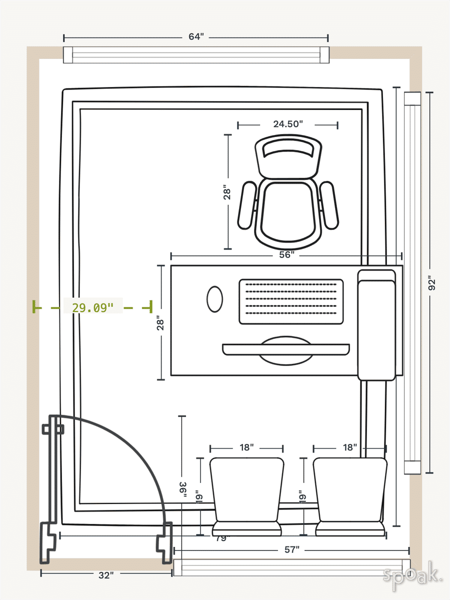 Rectanglar Office Layout designed by Katherine Nolan