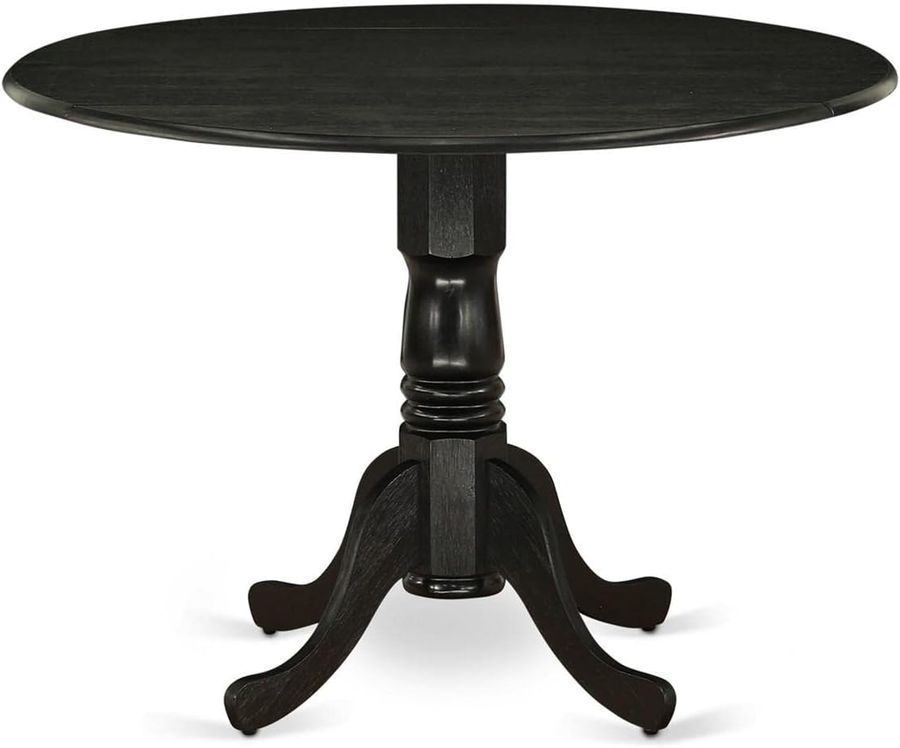East West Furniture DLT-ABK-TP Dublin Dining Table - a Round Wooden Table Top with Dropleaf & Pedestal Base, 42x42 Inch, Wirebrushed Black added by Chasity Johnson