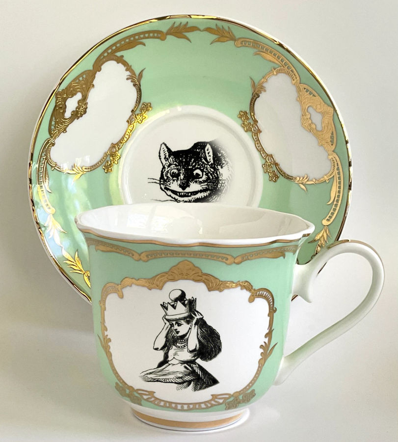 Pink Blue or Green Alice in Wonderland Teacup & Saucer Set 8 - Etsy added by Stephanie Spitz