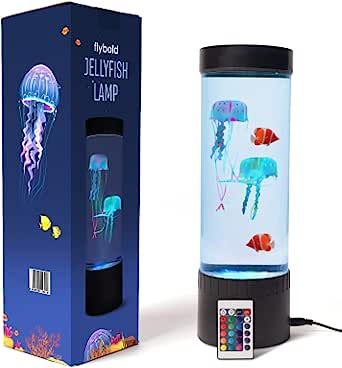 flybold Jellyfish Lamp Jellyfish Lava Lamp Led with 20 Color Changing Light 2 Clownfish 2 Jelly Fish Lamp Remote for Live Jellyfish Aquarium Lamp Night Light Mood Desk Decor for Kids Bedroom (Small) added by sallie tyler