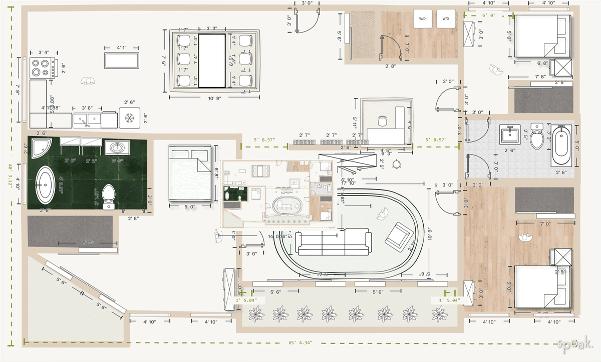 Multi Story Apartment Layout designed by Sandy Drew
