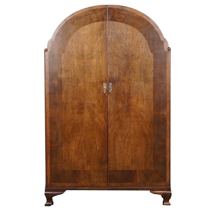 Art Deco Domed Topped Burr Walnut Wardrobe from Waring & Gillow, 1930s added by Sophie War