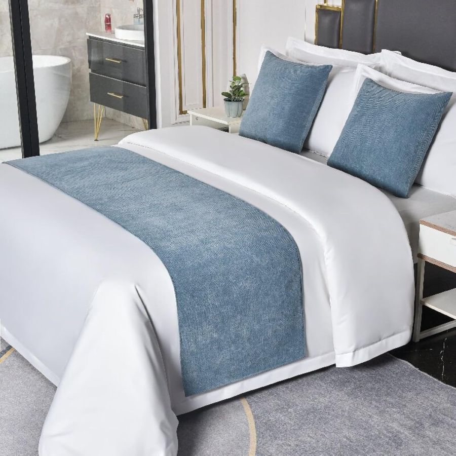 Hotel Bed Runners Solid Color Bed Scarves Modern Bedding Cover Decor Bedspread Blankets Throw Protective added by Bailey Spangler