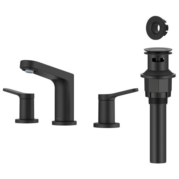 KRAUS Indy Widespread Bathroom Faucet In Spot-Free With 2 Handles, Pop Up Drain And Supply Lines added by Rebecca Carter