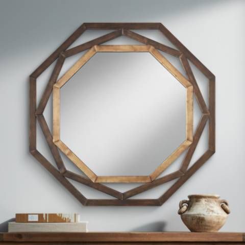 Uttermost Two-Tone Bronze 32" Openwork Octagonal Wall Mirror - #87M37 | Lamps Plus added by Katherine Yeager