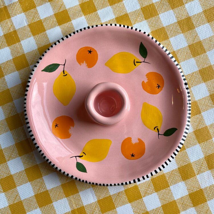 ORANGES & LEMONS CANDLE STICK HOLDER — Minnie-Mae Stott Studio added by Spoak 