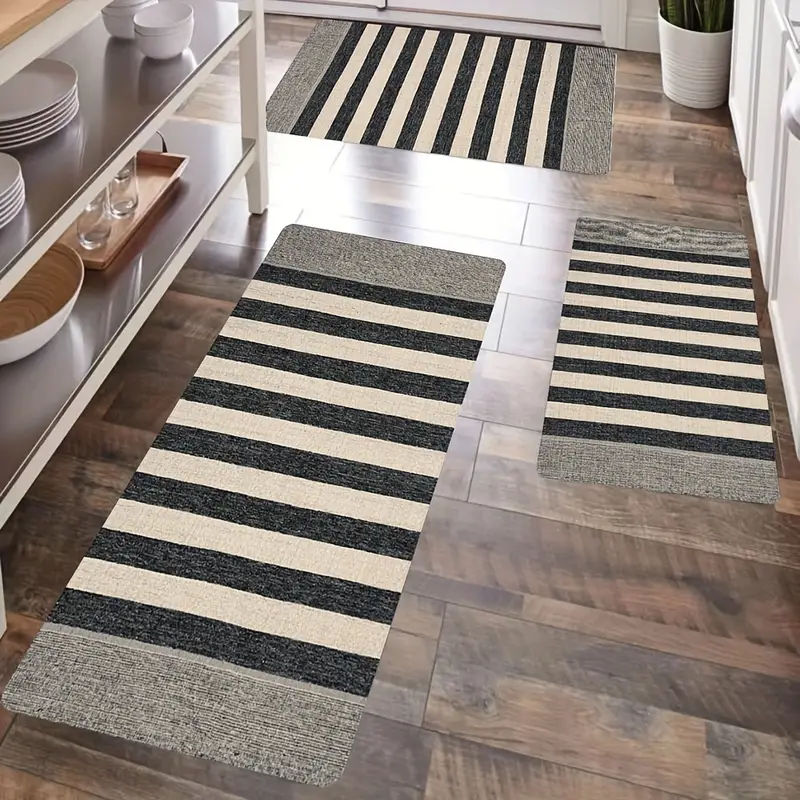 Simple Striped Kitchen Rug Bathroom Rug Household Kitchen Carpet Mat, Non-slip Oil-proof Foot Mat, Indoor Mat, Doormat, Door Rug, Entrance Rug, Home Decor Room Decor - Temu added by Sarah Jackson
