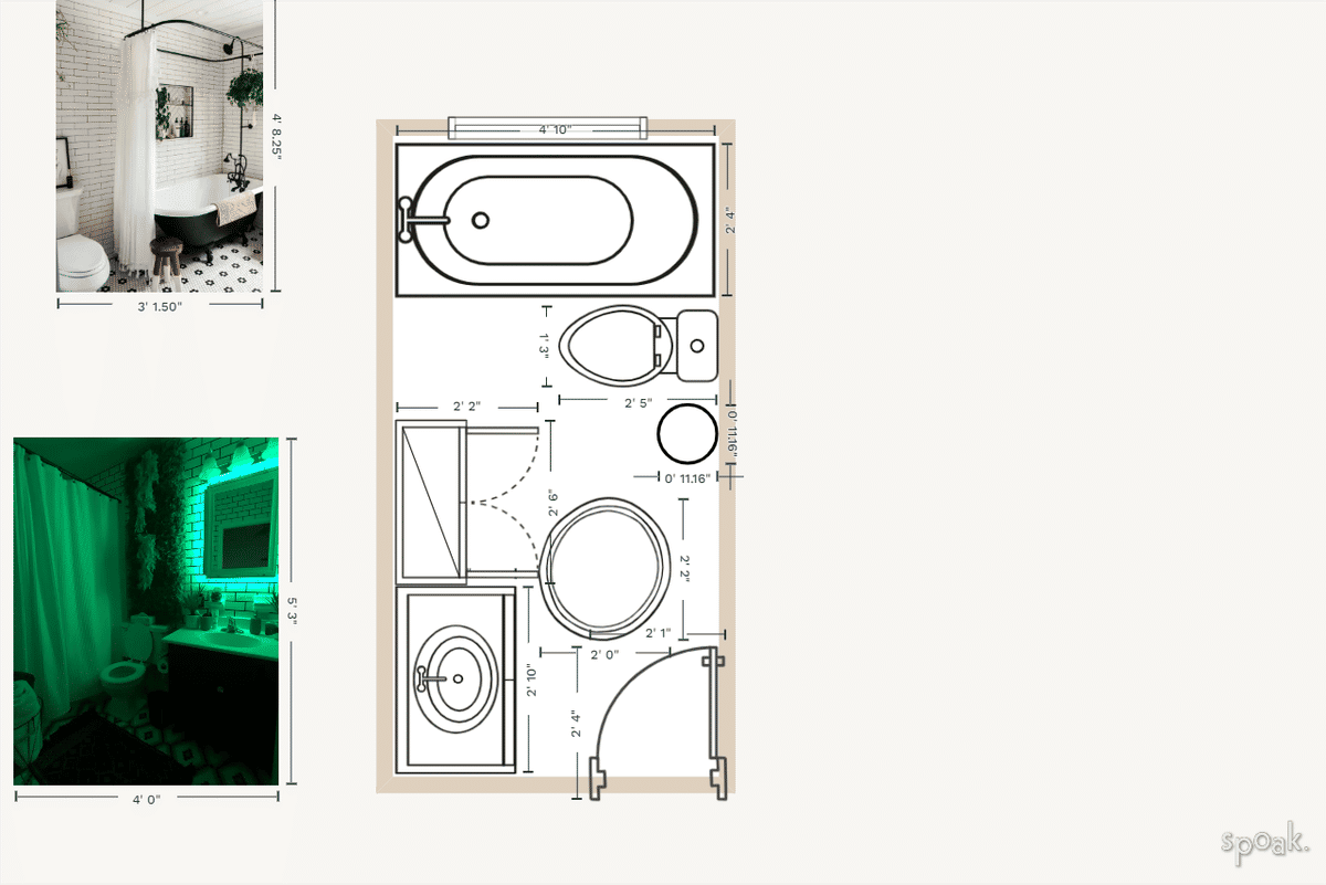 Half Bathroom Floor Plan designed by Caitlin Mosher