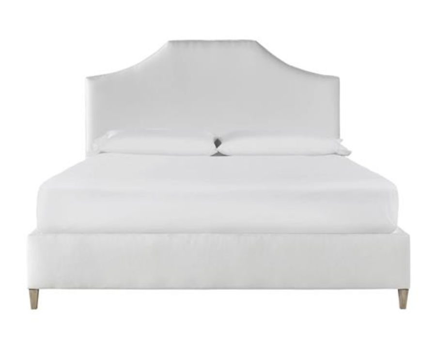 Aaron French Country White Upholstered Brown Birch Wood Platform Bed - Queen added by Alethia Vitale