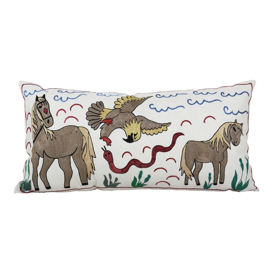 Lumbar Suzani Pictorial Pillow Case Made From Suzani added by Melanie Thomas