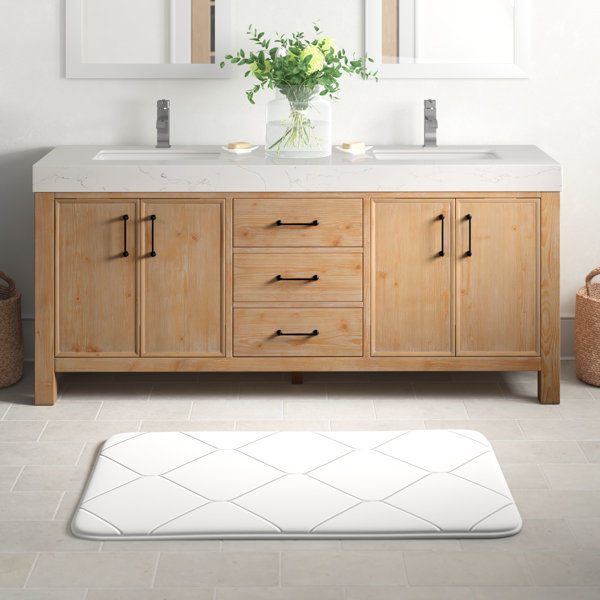 Aneysa 72'' Double Bathroom Vanity with Engineered Marble Top added by Jillian Palmer
