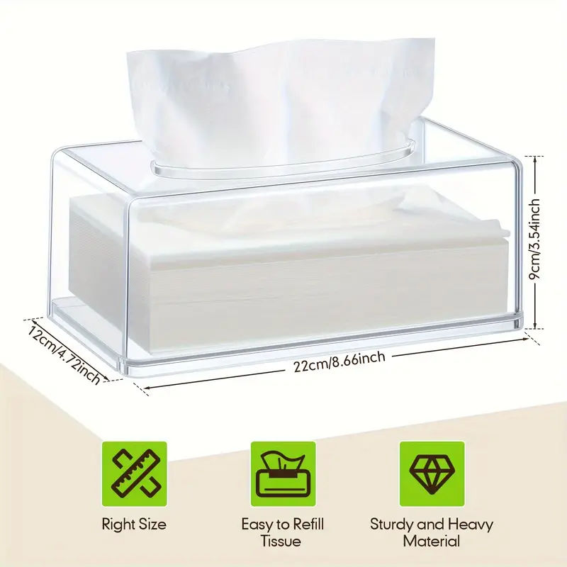 Acrylic Tissue Box Cover Rectangular Clear Tissue Holder - Temu added by Sarah Jackson