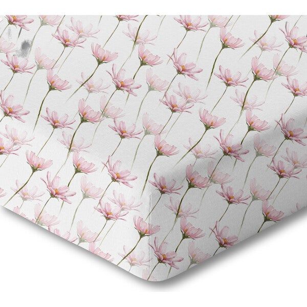 Organic Print Crib Sheet, Pink Petals - Norani Sheets | Maisonette added by Minette Galindo