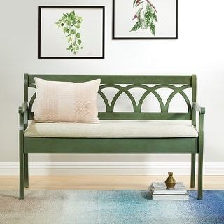 OS Home and Office Furniture Coventry Storage Bench in Antique Sage Frame and Beige Seat Cushion K/D - Bed Bath & Beyond - 35775928 added by Mary Kent