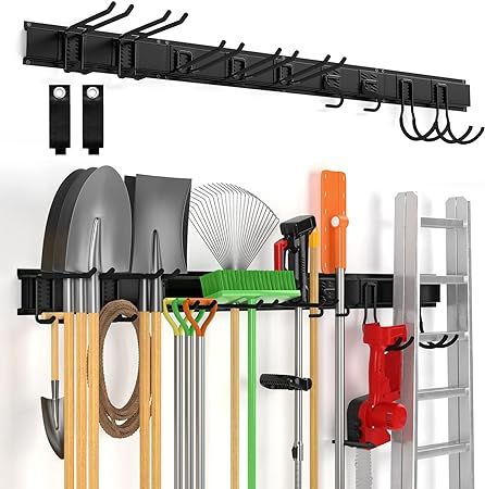 Wall Mount Tool Storage Rack, 15 PCS Heavy Duty Steel Yard Garden Tool Organizer added by Rescued Room Design