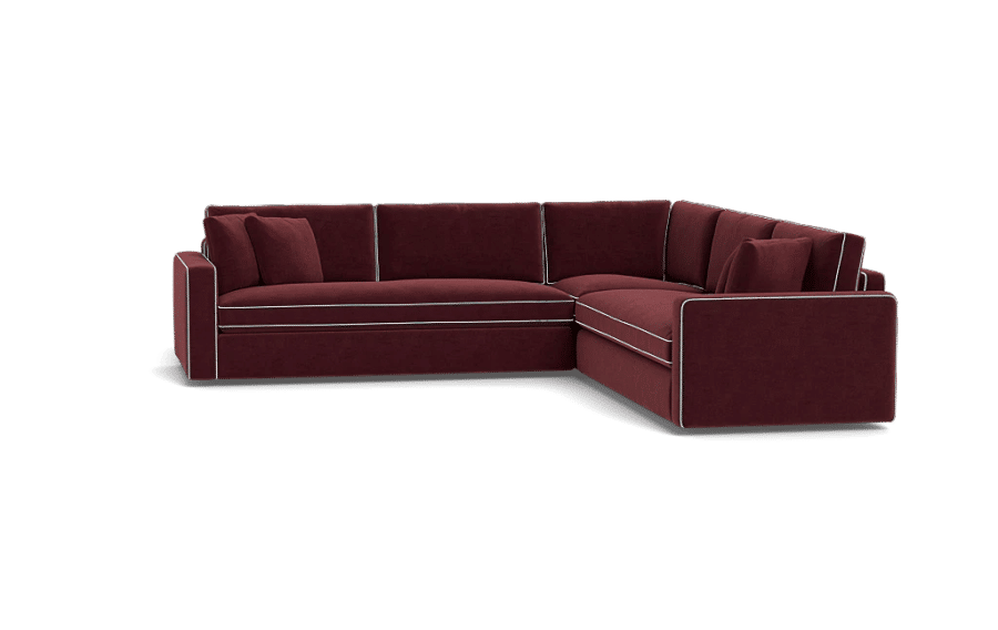 James 3-Piece 4-Seat Corner Sectional with Contrast Piping in Wine added by Laura Fenstad