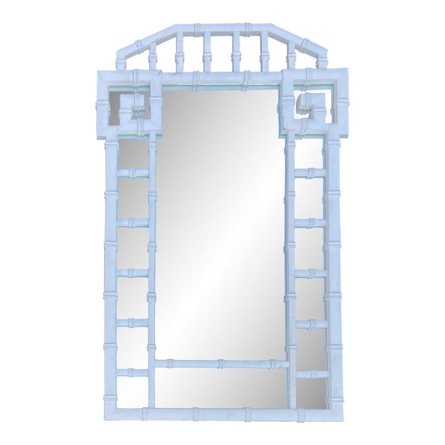 Vintage Hollywood Regency Greek Key Faux Bamboo Mirror added by Vanessa Grech