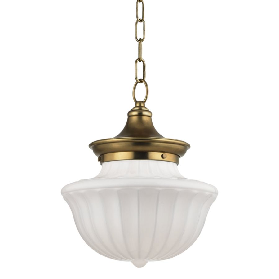 Dutchess 1-Light Pendant in  Aged Brass 12L x 12W x 14.75H added by Allie McWilliams