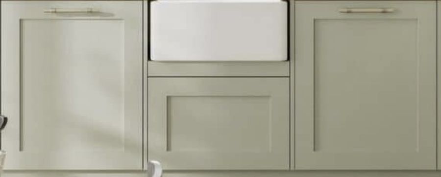 sage green kitchen cabinets added by Katie Pinter