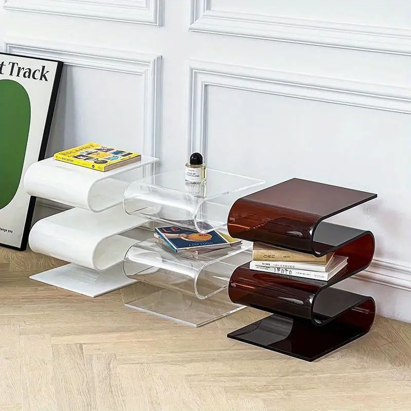 Nordic Transparent Book Shelf Acrylic Personality Side Table - Temu added by Sarah Jackson