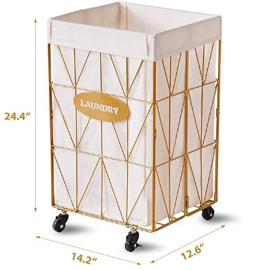 Gold wire laundry basket added by Stephanie Mora
