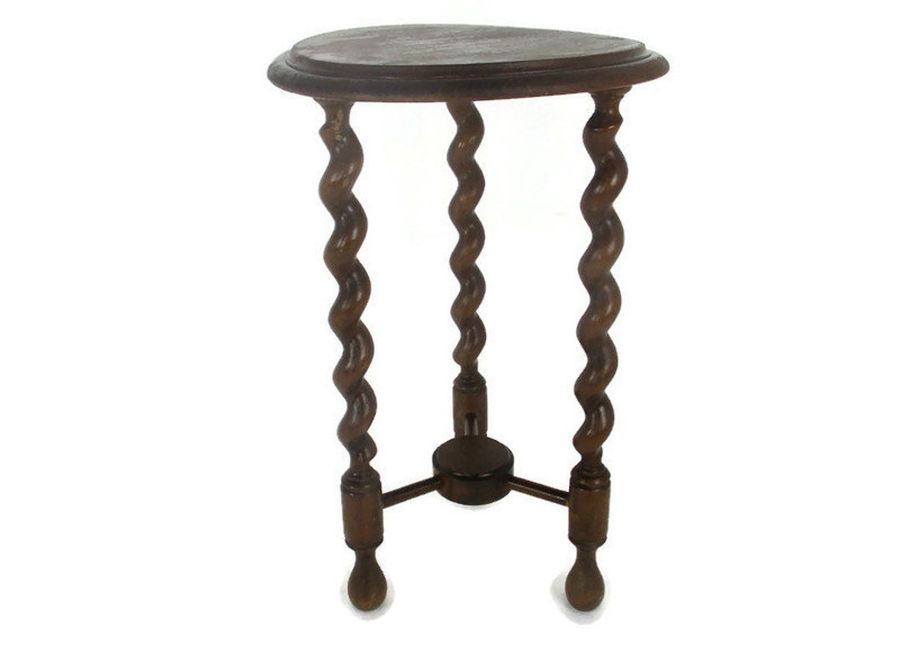 Barley Twist Wooden Side Wine Table Pedestal Plant Bonsai - Etsy added by Spoak 