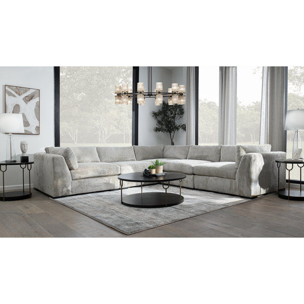Luxe 136" 5-Piece Corduroy Modular Upholstered Sectional added by Belinda McClendon