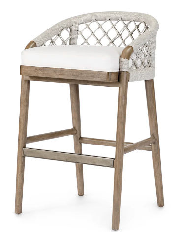Lorry Coastal Beach Platinum Grey Woven Rope Mahogany Bar Stool added by Spoak Member