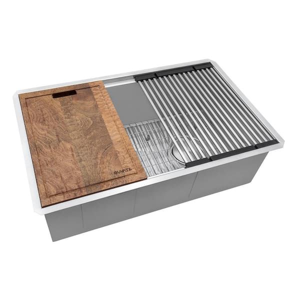 https://www.homedepot.com/p/Ruvati-Veniso-16-Gauge-Stainless-Steel-33-in-Single-Bowl-Undermount-Workstation-Slope-Bottom-Offset-Drain-Kitchen-Sink-RVH8591/316969665 added by Jayme Weaver