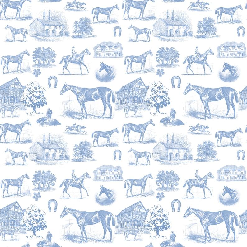 Horse Toile Peel & Stick Wallpaper added by Natasha Ross