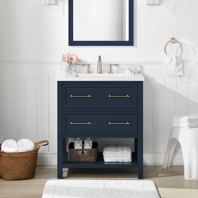 Windsor 30-inch Midnight Blue Undermount Single Sink Bathroom Vanity added by Nicol Nolte