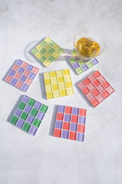 Subtle Art Studios Checkered Glass Tile Coaster added by Sarah Jackson
