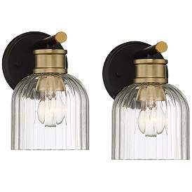 Stiffel Lana 9" High Black and Warm Brass Wall Sconce Set of 2 added by Emily Reist
