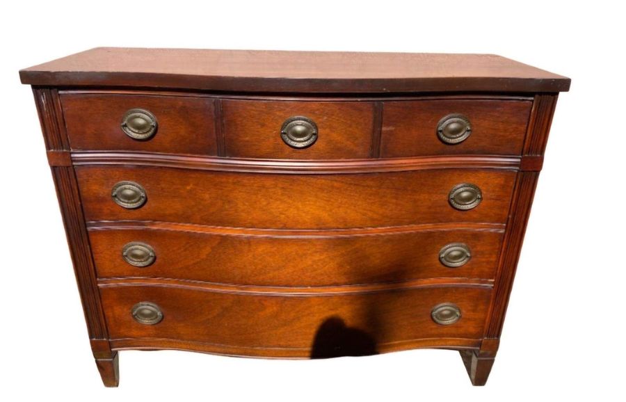 Vintage Bassett Furniture Traditional Style Dresser with Glass Top Available for Custom Lacquer! added by Maddie Poteat