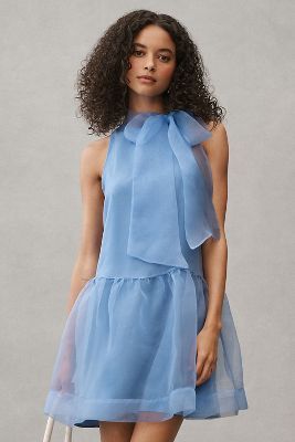 BHLDN Sophia High-Neck Bow-Tie Organza Mini Dress added by Abi Adeosun