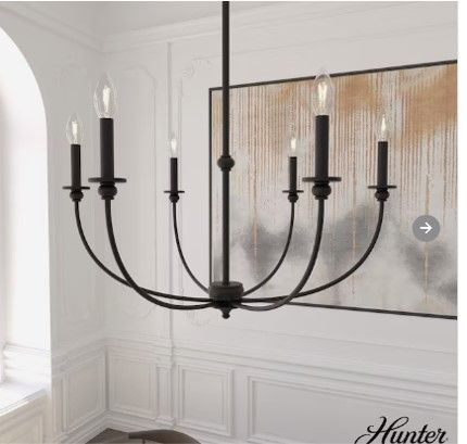 Hunter Southcrest 6-Light Flat Matte Black Transitional LED Dry rated Chandelier added by MISSY PITT