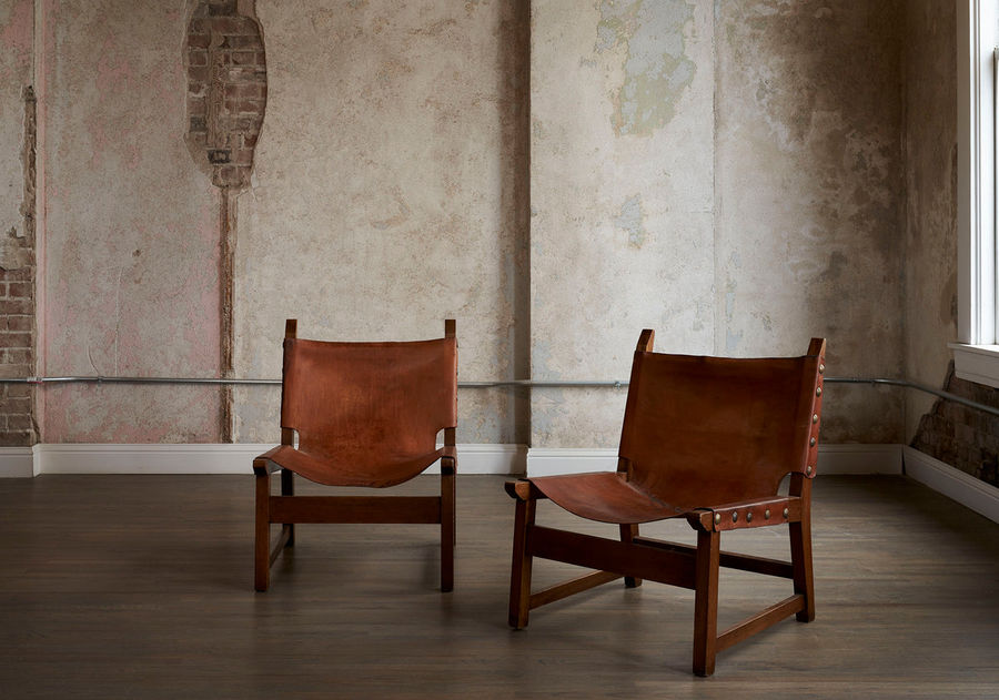 Pair of Vintage Leather Lounge Chairs added by amanda link