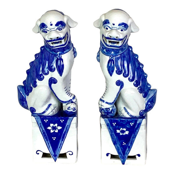 Blue White Foo Dogs Dragons - Pair of 2 added by Suga Lane / ABBY ESSIE STUDIOS