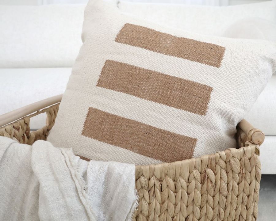 Handwoven Terracotta and Cream Pillow Cover added by Eunoia Modern