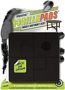 Slipstick GorillaPads 4 Inch Non Slip Furniture Gripper Pads (Pre-Scored to Cut to Size) Stops Sliding and Protects All Hard Floor Surfaces, Optional Self-Stick Adhesive, Square, CB140 added by Samantha Erickson