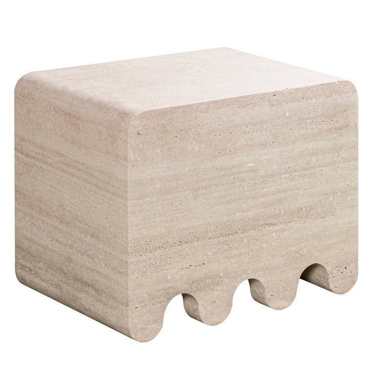 Contemporary Travertine Stool, Ossicle by Francesco Balzano for Giobagnara added by Eliza Teixeira