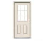 36 in. x 80 in. 9 Lite Primed Steel Prehung Left-Hand Inswing Back Door with Brickmould  added by Spoak Member